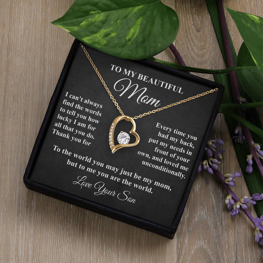 Mother's Tribute From Son Forever Love Necklace