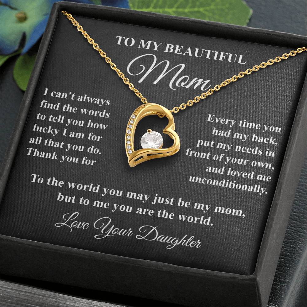 Mother's Tribute From Daughter Forever Love Necklace