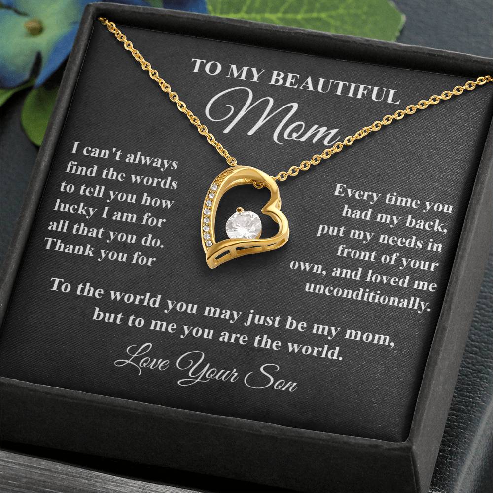 Mother's Tribute From Son Forever Love Necklace