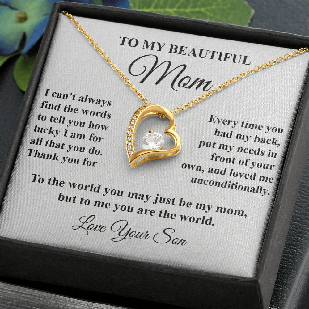 Mom's Tribute From Son Forever Love Necklace