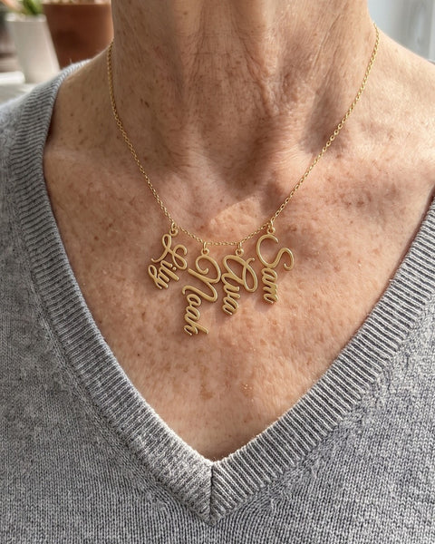 Grandma Necklace with the Grandkids' Names