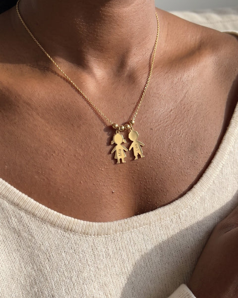 Mom & Kids Name Charm Necklace